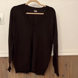 J crew 100% cashmere sweater v neck S brown
